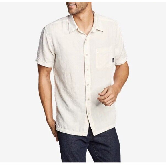 Imperial Motion Shirt Men's Large Casual Button Down White Cotton Blend Beach - Picture 1 of 10